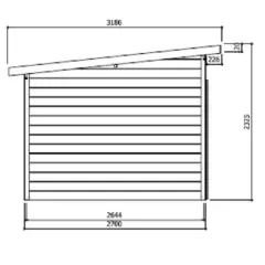 Abri de Jardin Venezia 8.81 m2 / 28 mm