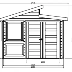 Abri de Jardin Merano 8.92 m2 / 28 mm - Espace de rangement / Serre de jardin en Bois