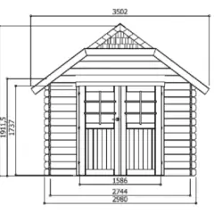 Abri de Jardin Cottage Limerick 11.56 m2 / 28 mm