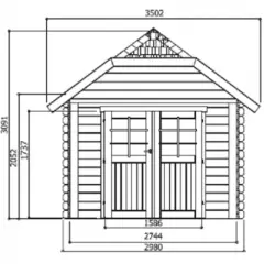 Abri de Jardin Cottage Cork 8.88 m2 / 28 mm