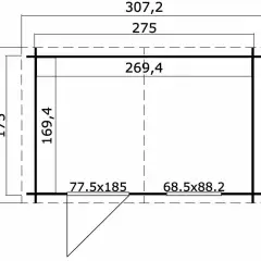 Abri de jardin Nina 175 / 4.56 m2 / 28 mm