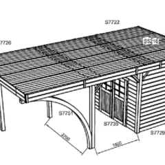 CARPORT BOIS + ABRI (4m x 7m) - Carport 1 PLACE