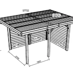 CARPORT BOIS (4m x 5m) - Carport 1 PLACE