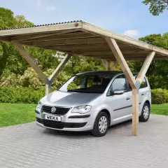 CARPORT BOIS SIMPLE Y toit en Acier / 1 place - Carport 1 place / carport  simple Y 612 / surface couvrante 18 m2