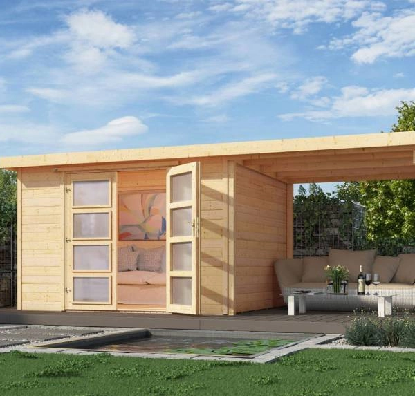 Abri de jardin 321 T3 avec extension B / 12 m2 /19 mm / + Plancher - Abri de jardin avec extension 9.5 m2
