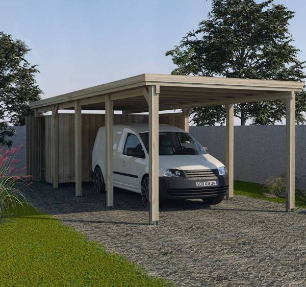 CARPORT BOIS SIMPLE 25 m2 toit sans couverture / 1 place / 617 T3 - Carport 617 T3 / 1 place / surface couvrante 25 m2