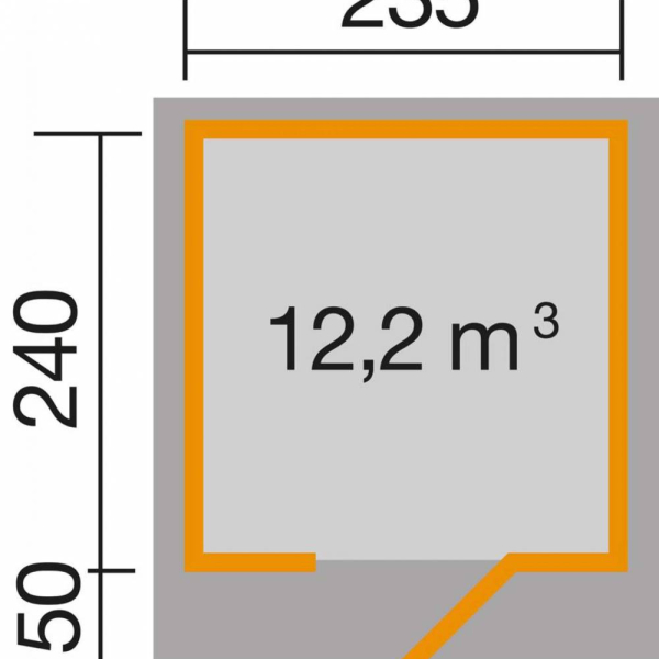 Abri de jardin 172 Weka-Line T2 / 5.60 m2 / 28 mm / + Plancher - Abri de jardin Weka line T2 / 5.60 m2