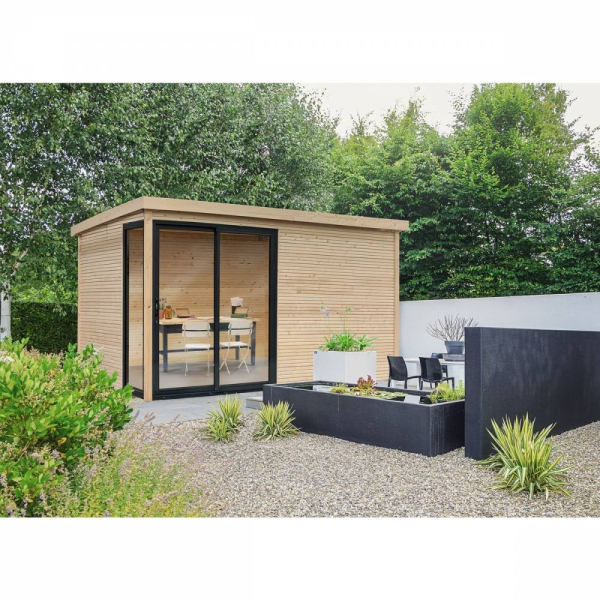 Abri de Jardin Faro 12 m2 / 28 mm - Cuisine d'été / Espace Wellness / Pool House / Espace de Rangement / Studio de jardin
