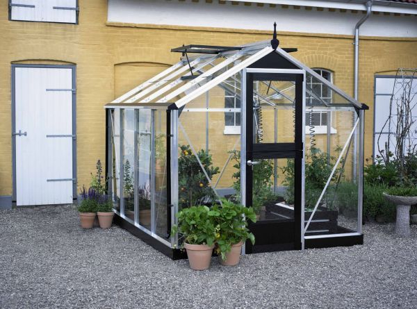 Serre de jardin JULIANA compact 6,6 m² + verre trempé - aluminium / verre trempé 3 mm