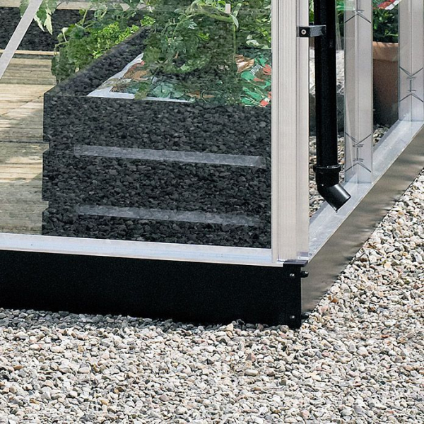 Serre de jardin JULIANA compact anthracite 6,6 m² + polycarbonate 10 mm - aluminium anthracite / verre trempé 3 mm