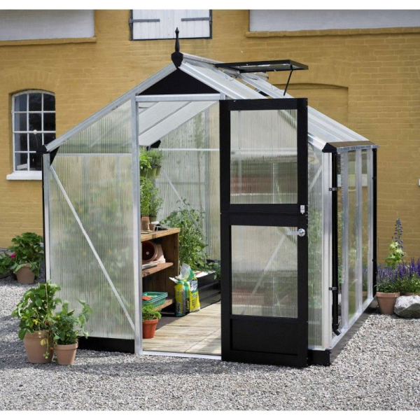 Serre de jardin JULIANA compact 8,2 m² + polycarbonate 10 mm - aluminium / polycarbonate 10 mm