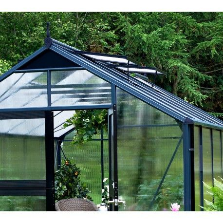 Serre de jardin JULIANA Premium anthracite 8,8 m² + polycarbonate 10 mm - aluminium anthracite / polycarbonate 10 mm