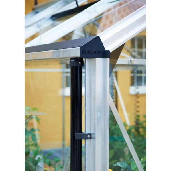 Serre de jardin JULIANA Premium anthracite 10,9 m² + verre trempé - aluminium anthracite / verre trempé 3 mm
