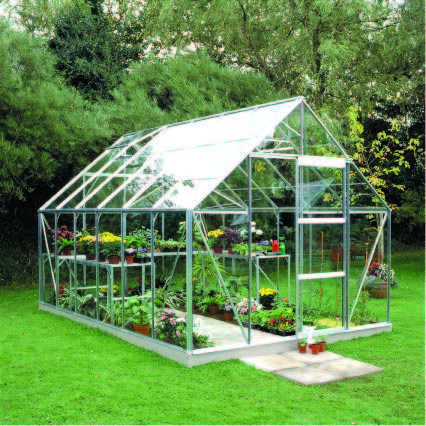 Serre de jardin HALLS Universal 9,90 m2 + verre horticole 3 mm - Profilé aluminium / verre horticole 3 mm
