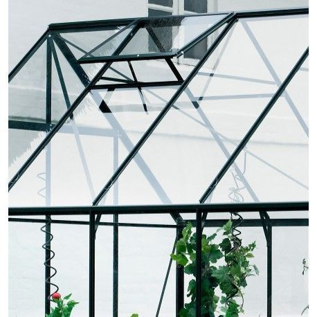 Serre de jardin HALLS Magnum verte 9,90 m2 + verre trempé - aluminium vert / verre trempé 3 mm
