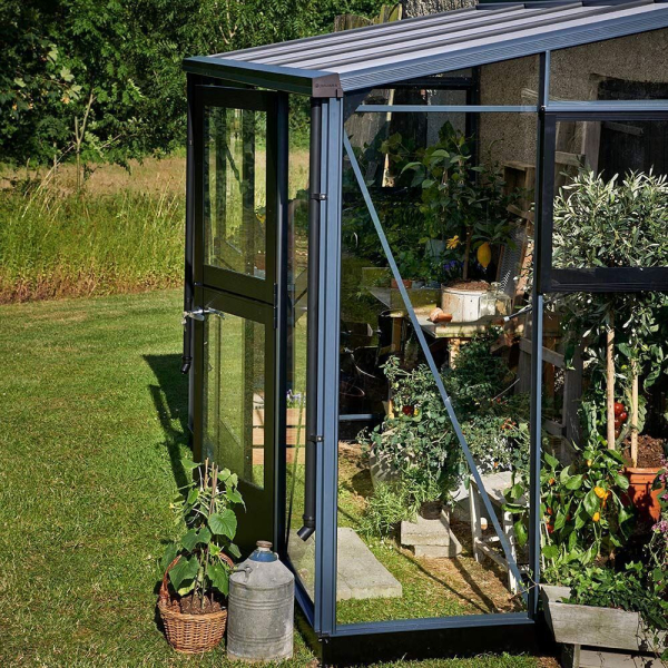 Serre de jardin JULIANA Veranda 4.4 m² anthracite + verre trempé - aluminium anthracite /verre trempé 3 mm