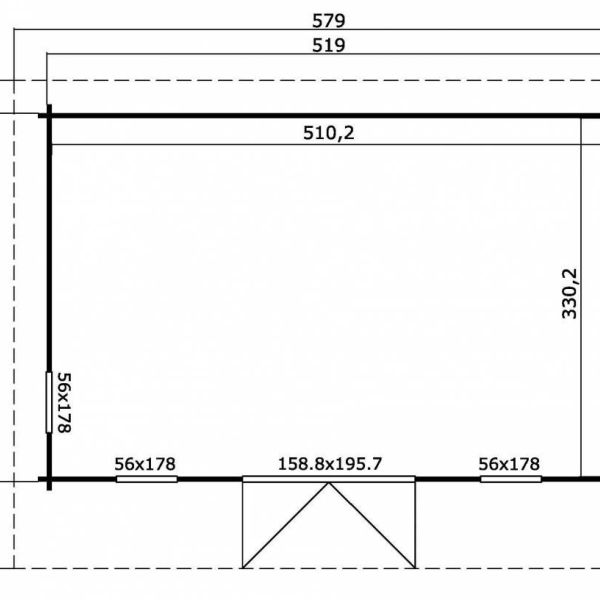 Abri de jardin Barbados 2 / 16.85 m2 / 44 mm / + plancher bois - Cuisine d'été / Espace Wellness / Pool House / Espace de Rangement