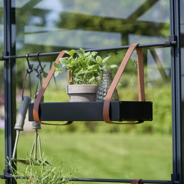 Etagère en Alu noir laqué à suspendre / 36 cm
