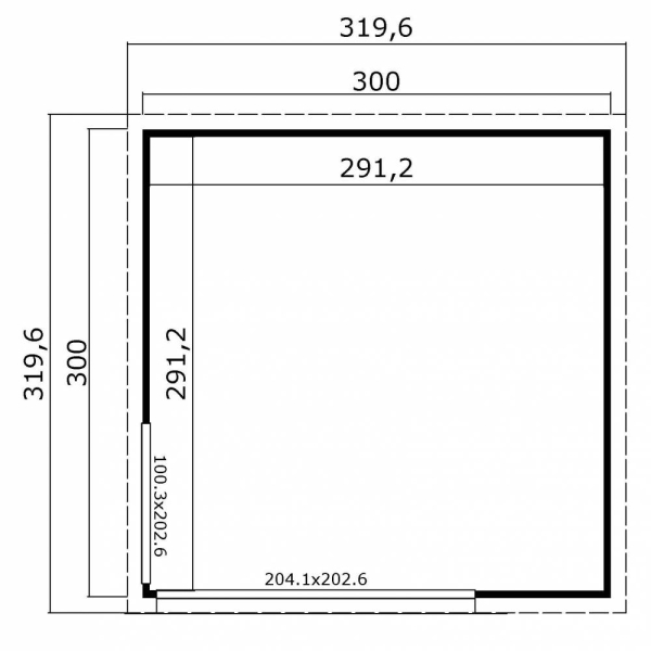 Abri de jardin Domeo 1 PLUS / 8.48 m2 / 44 mm / + plancher bois - Cuisine d'été / Espace Wellness / Pool House / Espace de Rangement / Studio de jardin / Pavillon de 